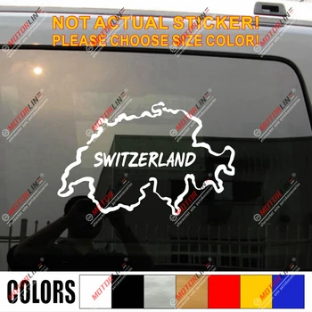 

Switzerland map outline Decal Sticker Car Vinyl pick size color Swiss Silhouette
