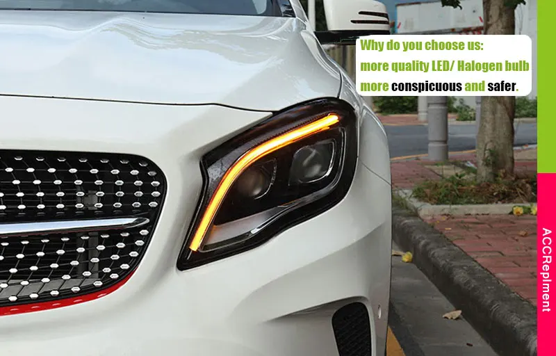 Автомобильный Стайлинг для Benz GLA головной светильник s- светодиодный головной светильник объектив двойной луч H7 HID Xenon bi xenon объектив дневной ходовой светильник