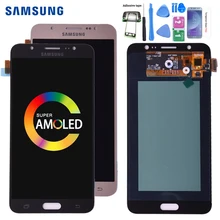 Супер Amoled для Samsung Galaxy J7 j710 SM-J710F J710M J710H ЖК-дисплей и кодирующий преобразователь сенсорного экрана в сборе