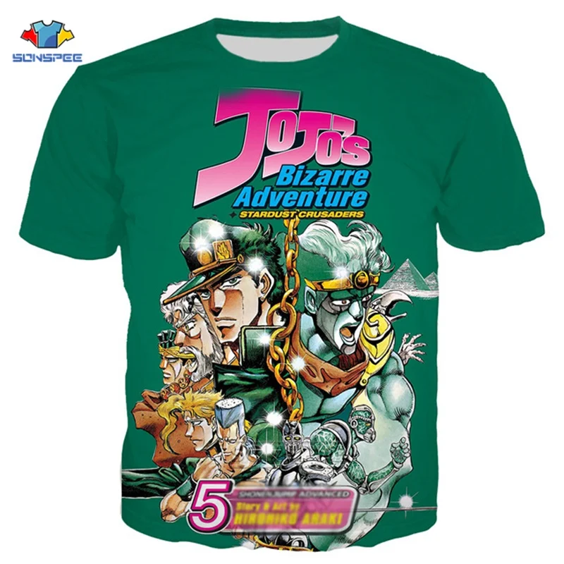 

New arrival Anime JoJo Bizarre Adventure 4 T Shirt Men/Women 3D Print T-shirts Short Sleeve Harajuku Style Tshirt Streetwear F68