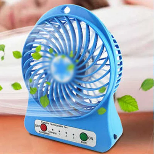 Portable Adjustable //3 Speed Control//Desktop Humidifying Charging USB Fan,for Air Cooler Color : Blue Portable Electric Fan