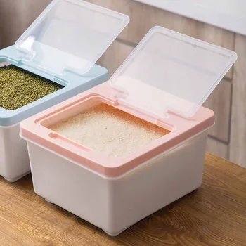 

Kitchen Storage Organizer 10KG Grain Storage Container Transparent Rice Cereal Bean Container Sealed Moisture-proof Storage Box