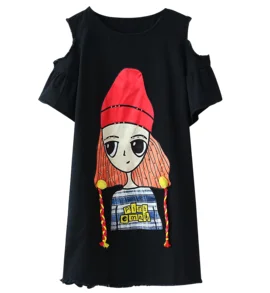 black Camisetas Tumblr летняя Новинка забавная Милая Аппликация "Девочка" Работа Женская Корейская шик o-образным вырезом без бретелек рукав плюс размер футболки - Цвет: black
