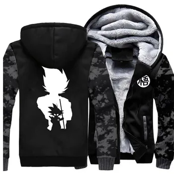 

Japanese Anime Dragon Ball Hoodies For Men Casual All-match Male Jacket 2019 Winter Thicken Warm Brand Clothing Stylish Zip Coat