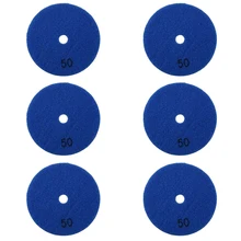 6 pçs 4 Polegada/100mm grit 50 diamante seco almofada de polimento granito mármore resina flexível lixamento disco pedra cerâmica polidor disco