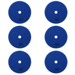 6 pçs 4 Polegada/100mm grit 50 diamante seco almofada de polimento granito mármore resina flexível lixamento disco pedra cerâmica polidor disco