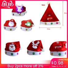 Светодиодный головной убор для детей и взрослых на Рождество и год, шапка с изображением Санта-Клауса, оленя, снеговика, рождественские подарки для мальчиков и девочек, детская шапочка, шапка s