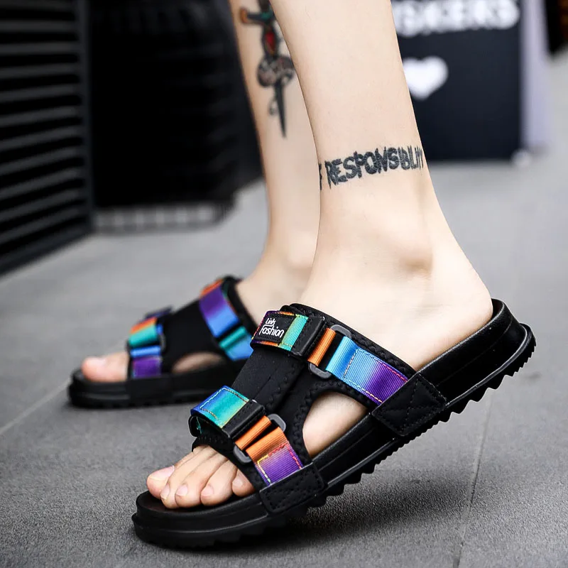 

Unisex Slides Soft Light Men Slippers Home Outdoor Beach Summer EVA Slide Slipper 2019 Fashion Beach Water Shoes Big Size 46