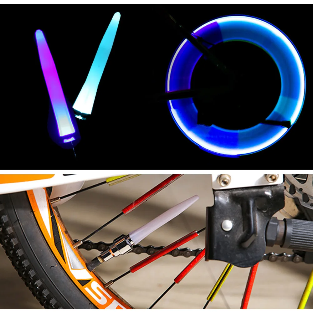 2Pcs Bicycle Wheel Light Tire Valve Cap Spoke Neon Lamp Motion Activated Glow Bike Motorcycle Car Wheel Luces Farol BC0162 (9)