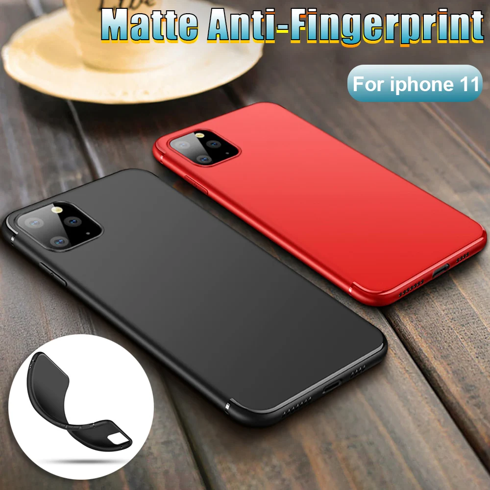 For iPhone 11 Pro Max Case Slim Matte Soft TPU Cover Support Wireless Charging for 6S 7 8 Plus X XR XS MAX |