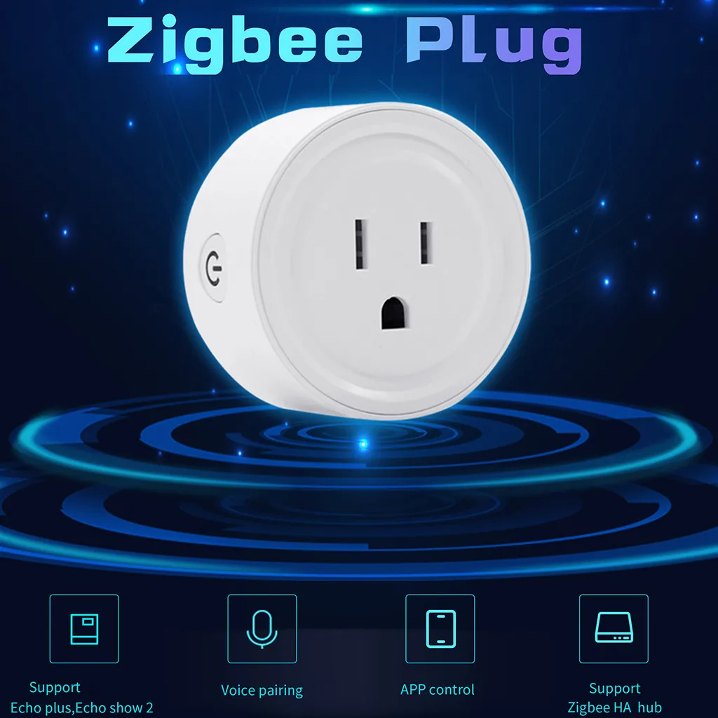 Умная розетка, беспроводной Zigbee, умный переключатель, голосовой, умный дом, штекер, комплект, голосовое управление, переключатель времени для Alexa, для умного дома