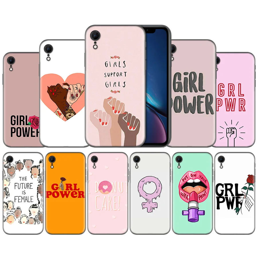 

Aesthetics Minimal Girl Power Feminist Pattern Ultra-thin Case Coque for Apple iPhone X XS XR XS Max 7 8 6 6S 5 5S 5C SE Plus
