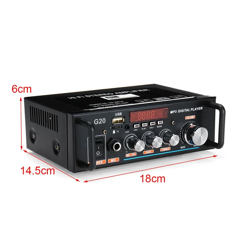 600 Вт, 220 В, 12 В, USB, bluetooth, Hi-Fi, стерео аудио усилитель мощности, пульт дистанционного управления для автомобиля, домашний аудио, USB флэш-диск, радио