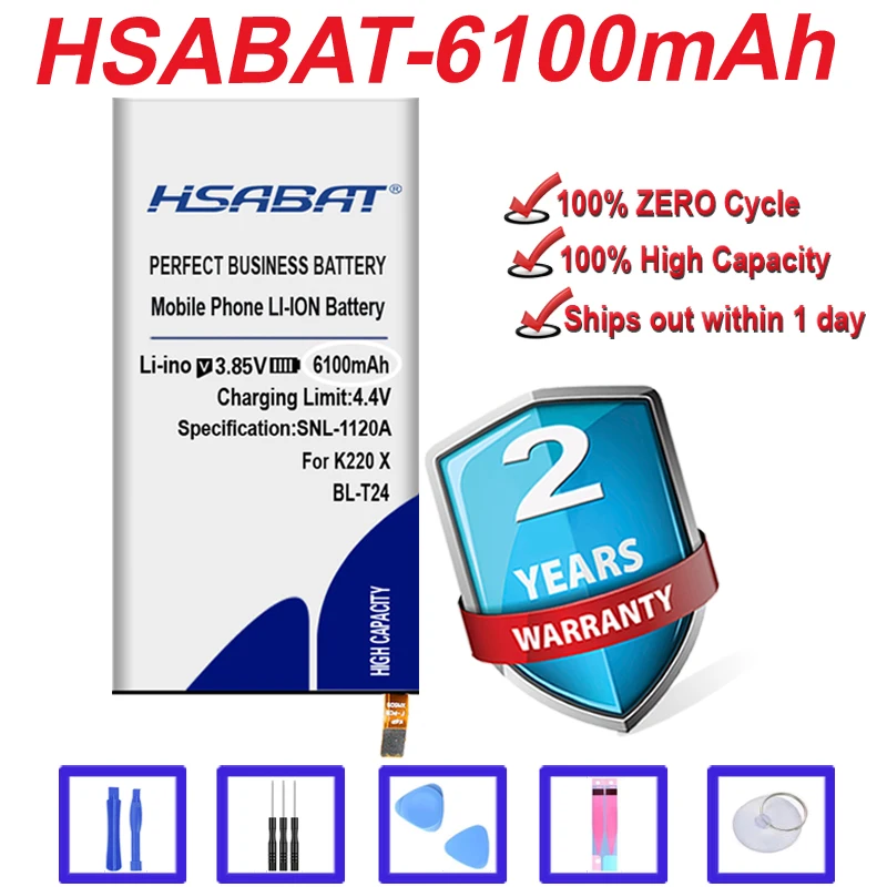 Новый аккумулятор HSABAT 6100 мАч для LG BL-T24 K220 X Power k220ds k220dsk k220dsz k220y k220z ls755 бесплатная