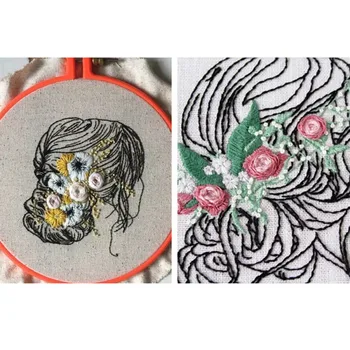 

Chinese Style Su Xiu DIY Handmade Embroidery Starter Kit With Bamboo Embroidery Hoop Fairy Flower Pattern Cross Stitch Kit