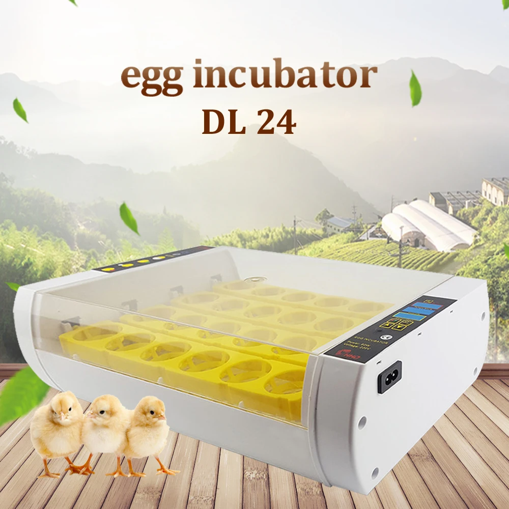 

Household 24 Egg Incubator Hatcher Temperature Control Full Automatic Egg Turnner Brooder Egg Hatchery for Chicken Duck Bird