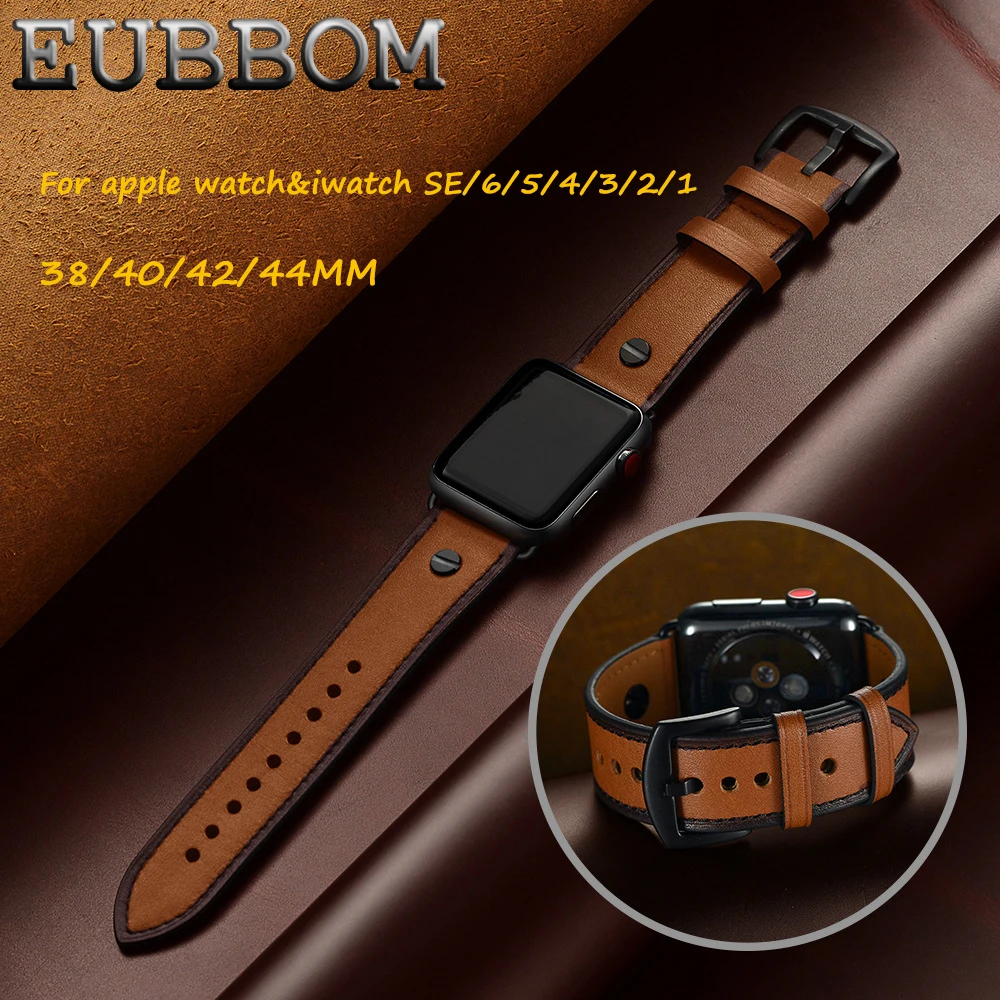 

2020NEW!! For Apple watch SE/6/5/4/3/2/1 &iwatch band first layer leather strap watch band 38/40/42/44mm for apple watch band