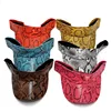 Men Women's PU Leather Snakeskin Visor Cap Sun Protection Beach Traveling Club Visor Hat Red Blue Brown 2