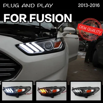 

Car Styling for Ford Mondeo Fusion 2013-2016 mustang Head lamp LED Headlight LED Dual Projector Headlights Replacement