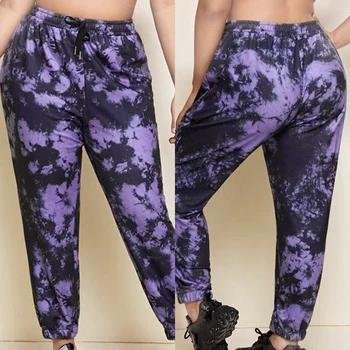 

Drawstring Tie Dye Sweatpants Women Joggers Elastic High Waist Pants Baggy Harajuku Pants Workout Trousers