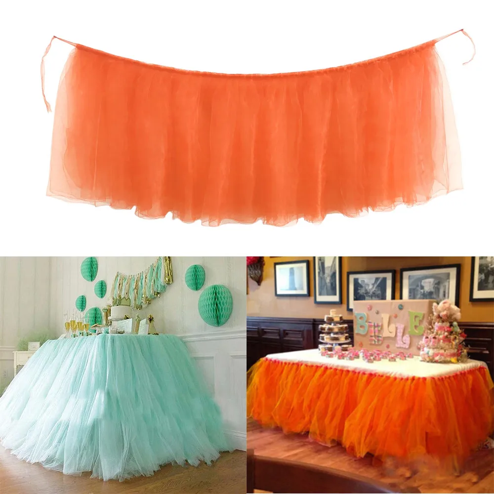 Разноцветная Тюлевая юбка для стола в стране чудес; юбка-пачка для свадьбы, дня рождения; украшение для банкета и вечеринки