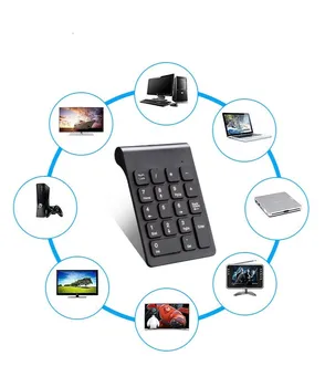 

Multifunctional Numeric Keypad 2.4GHz Wired Numpad 18 Keys Digital Keyboard for Accounting Teller Laptop Notebook Tablets