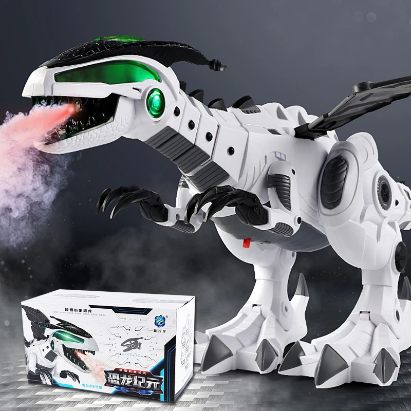 QWZ новые большие динозавры игрушки для детей Белый Спрей Электрический динозавр