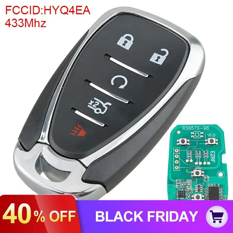 433 МГц 5 кнопок умный дистанционный ключ автомобиля с ID46 чип HYQ4EA подходит для Chevy/Camaro/Malibu/Cruze
