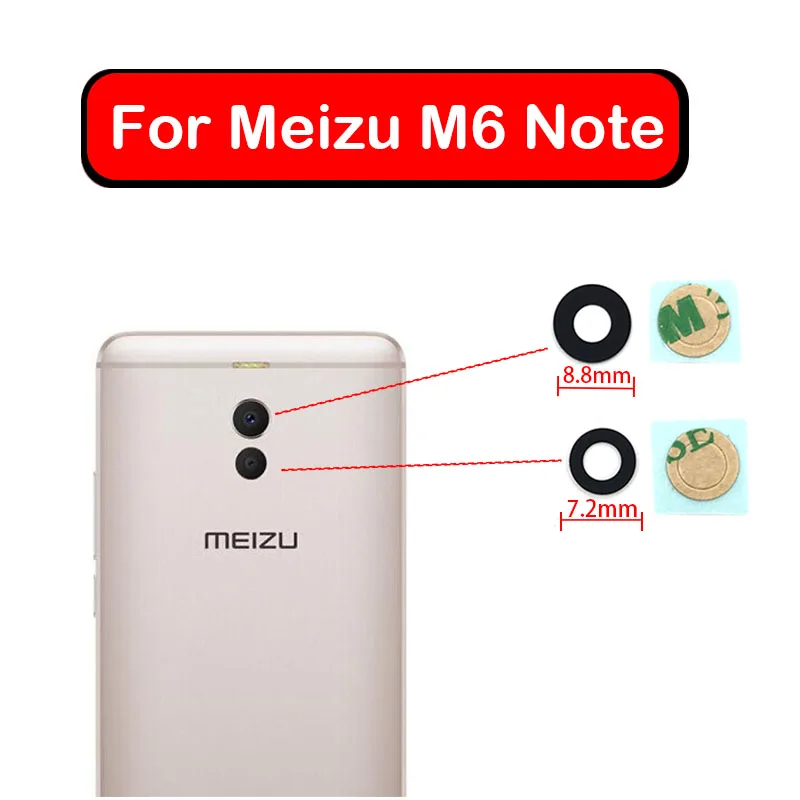

New For Meizu M5 Note / M6 Note Real Back Big Camera Glass Lens Cover Replacement Parts