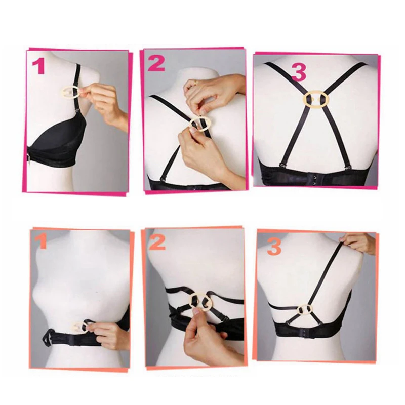 4pcs Round Bra Strap Clips, Invisible Shoulder Straps Non-slip