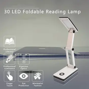 

30 PCs LED Foldable Lamp Rechargeable Desk Table Light Portable Reading Lamp White For Home Study Room Lighting Supplies