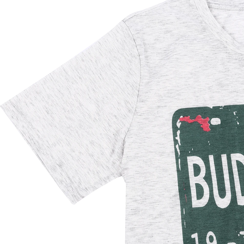 Summer Bud N Sissy Texas Femme T-Shirt Tee Light Grey Harajuku Gophic Tees Women Funny Baseball Top Korean Style Plus Size