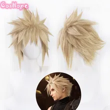 Nuvem luta cosplay final fantasia cosplay men curto linho peruca cosplay anime cosplay peruca resistente ao calor perucas sintéticas