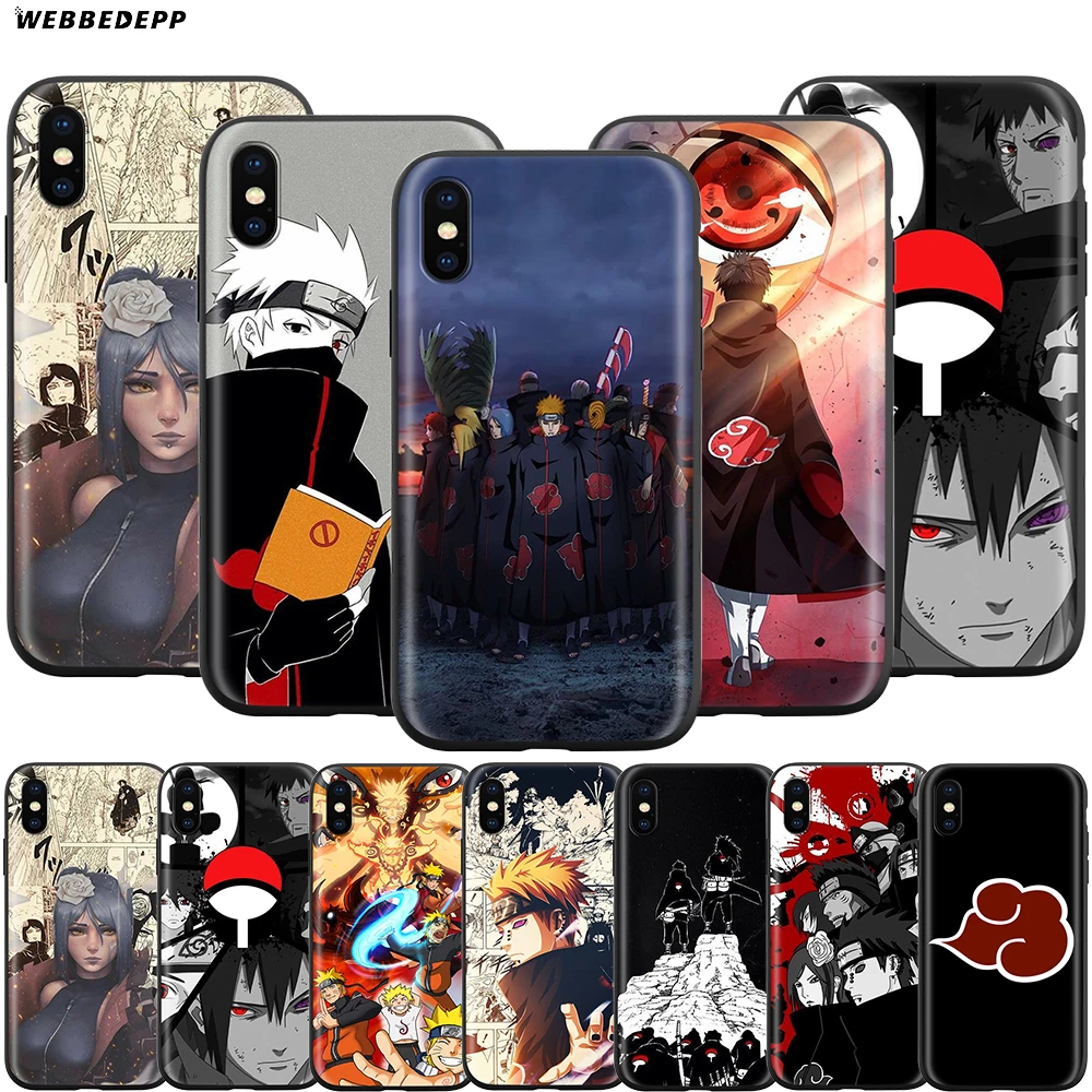 

Webbedepp Akatsuki Logo Naruto Case for Apple iPhone 11 Pro XS Max XR X 8 7 6 6S Plus 5 5S SE