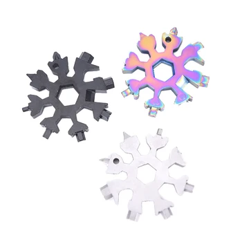 

Multifunction 18-In-1 EDC Tool Snowflake Shape Multi-tool Card Combination Compact Screwdriver Portable Outdoor Tool Gadget