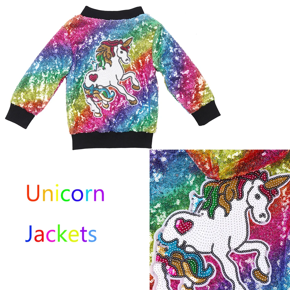 girls unicorn bomber jacket