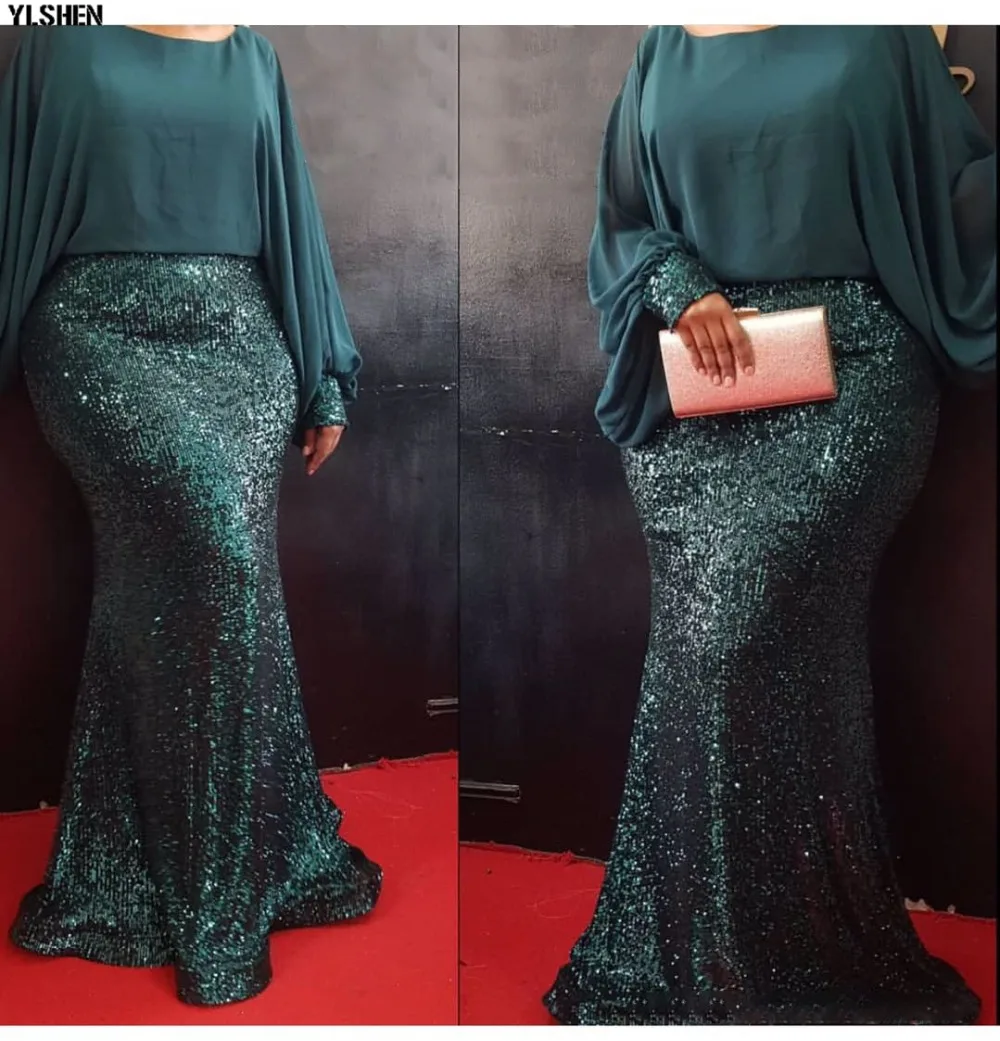 African Dresses For Women Elastic Sequins African Dress Daily Sexy Bat Sleeve Robe Party Evening Long Maxi Dress Africa Clothing 02