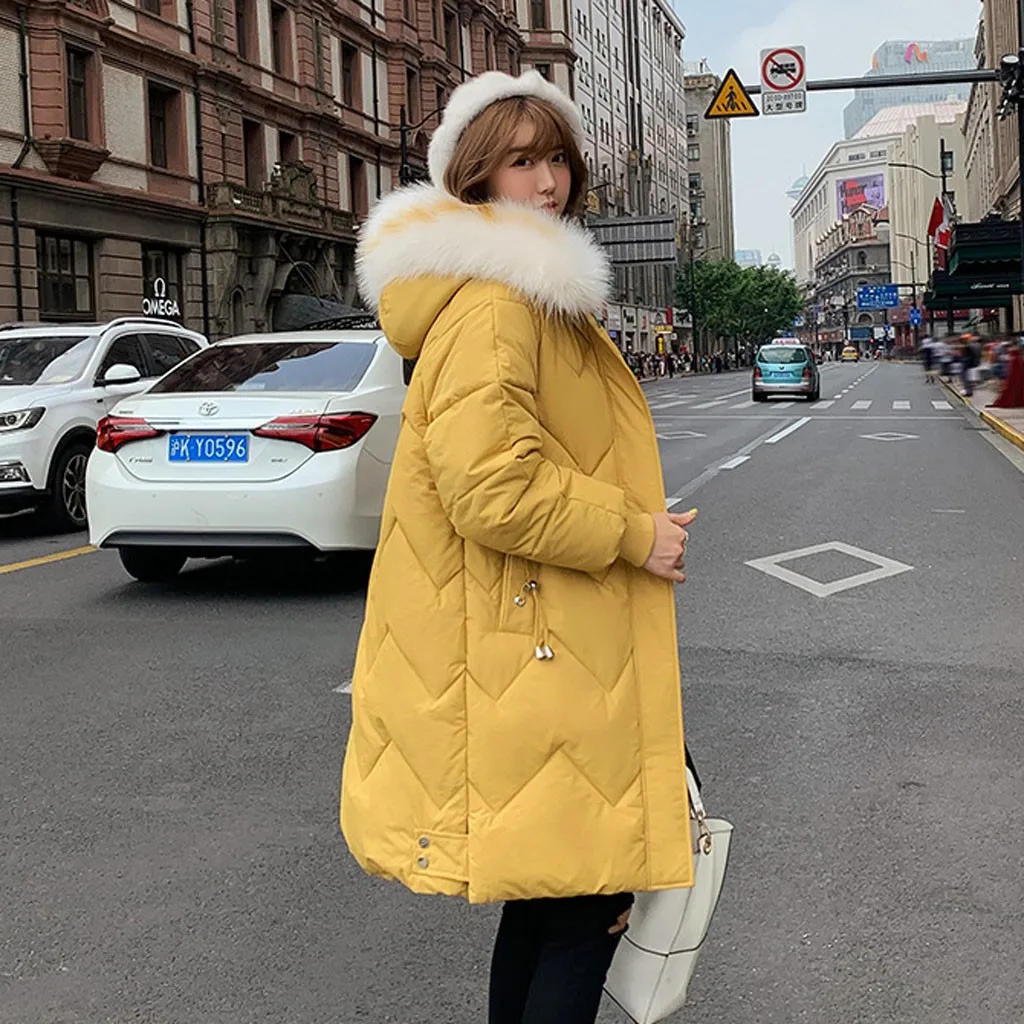 Женская Корейская Повседневная модная куртка с длинным рукавом, шерстяные толстовки, свободное плотное пальто средней длины, женская зимняя ветровка