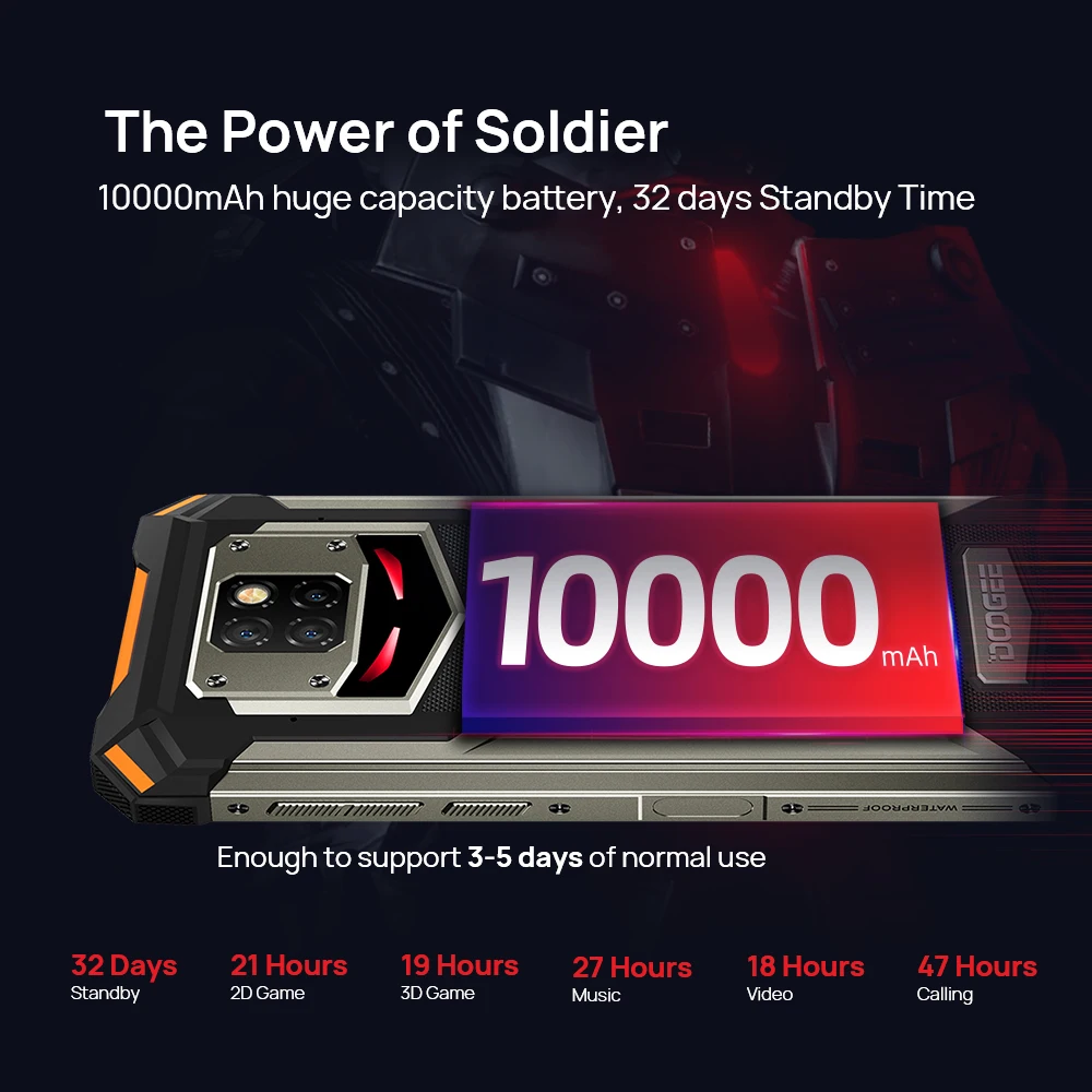 DOOGEE S88 Plus Rugged Android 10 MobilePhone IP68/IP69K Waterproof Smartphone 48MP Al Rear Camera 8GB 128GB Cellphone Gyroscope