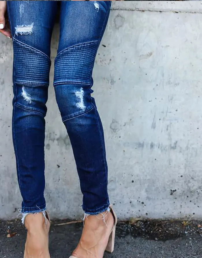 Цвет: черный, синий мотоциклетные байкерские ZipJeans Для женщин Тонкий Средний Высокая талия стрейч джинсовые узкие штаны Motor Jeans Для женщин джинсы Mujer