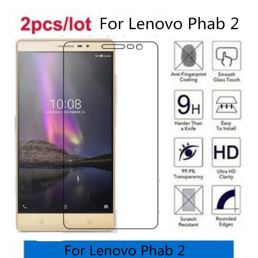 Tempered Glass For Lenovo Phab 2 Screen Protector Film lenovo Phab2 PB2-650 PB2-650M PB2-650Y 6.4&quot Protective | Мобильные