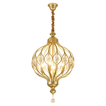 

American country living room retro wrought iron crystal creative ball aisle balcony porch dining room Pendant Lights WF1016