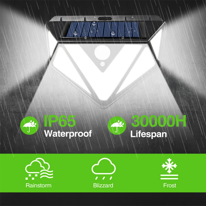 Resistência à Água Modos sem Fio Luz de Parede com Sensor de Movimento Ângulo de 166 ° de Led Solar Ip65 3 Luz 3 Luz de parede com sensor de movimento