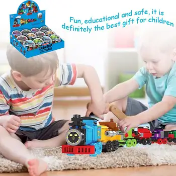 

12PCS/box Locomotive Building Block Twisted Egg Toy Train Assembling Small Particle Toy Kid Educational Enlightenment Toy