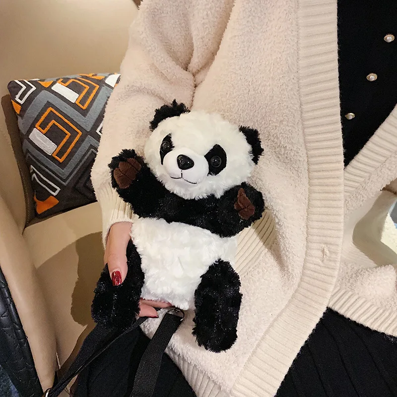 

Cute Plush Panda Shoulder Bag Korean-style INS Versatile Students Plush Bag Women's Versatile Japanese-style Shoulder Bag