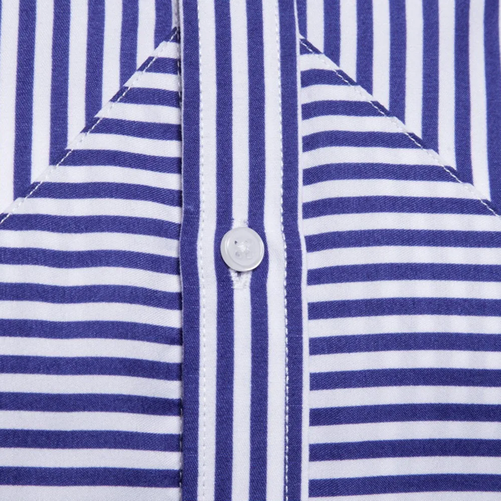Jaycosin Мужская Повседневная рубашка Slim Fit Мужская Повседневная полосатая рубашка с длинным рукавом официальная одежда рубашки мужская одежда дропшиппинг 9