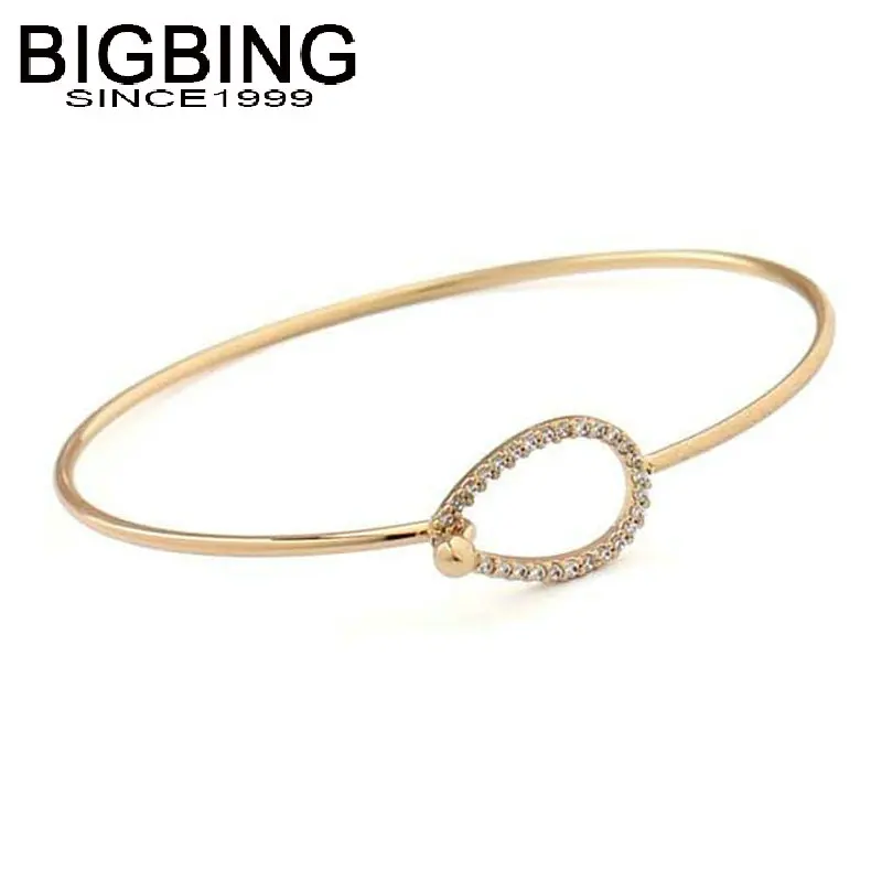 R189 BIGBING Модный золотой хрустальный круглый браслет модный модные ювелирные