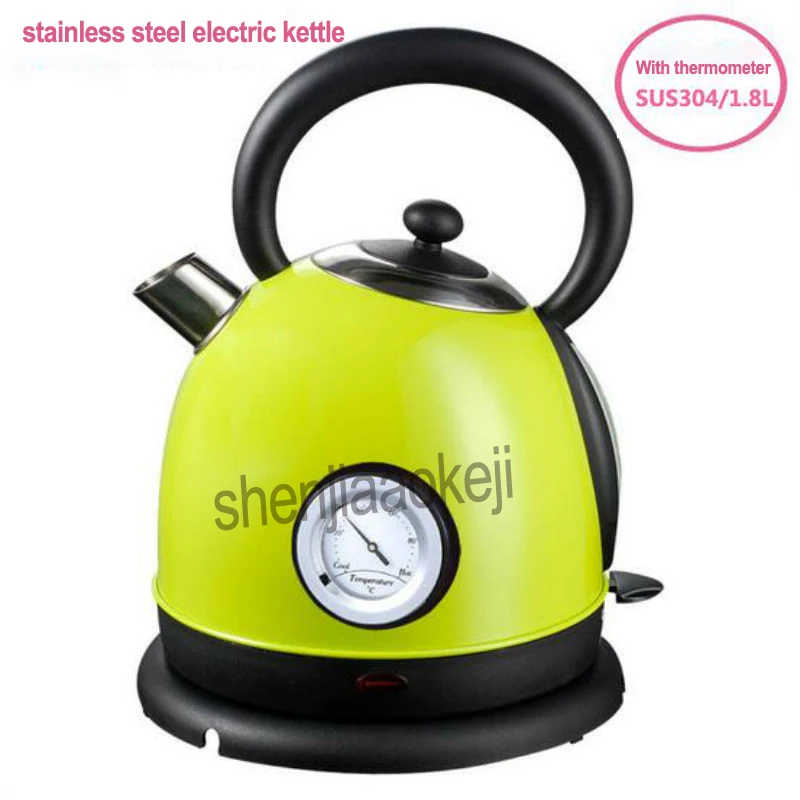 

1pc Household Stainless Steel Electric Kettle With Thermometer Instant Water Boiler Water Heater 1.8L Office 220V 1850-2200w