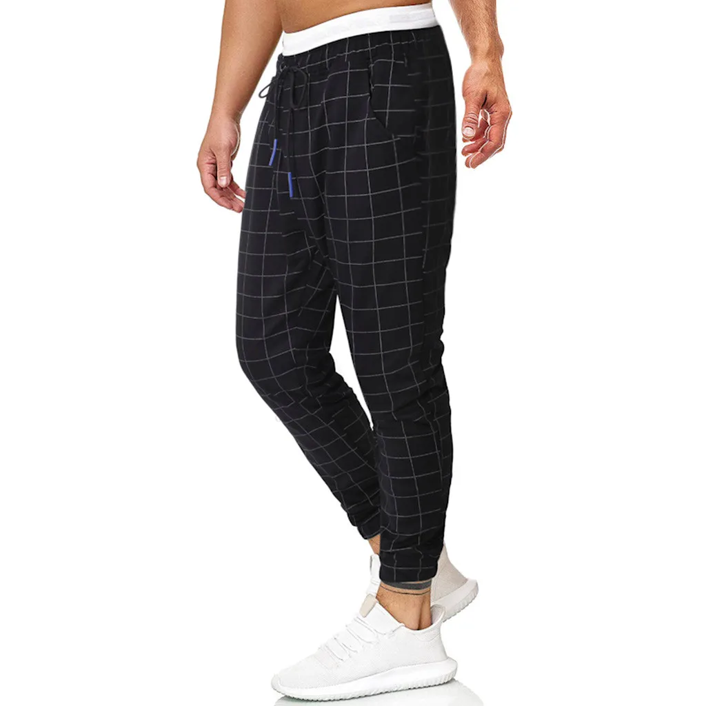 Men's Casual Solid Loose Patchwork Color Sweatpant Pant sports trousers male streetwear pantalones hombre joggers Plus Size