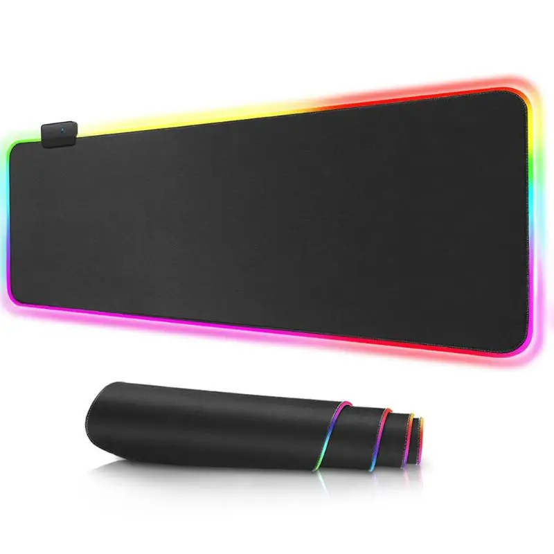 

USB RGB Glowing Oversized Game Mouse Pad Colorful Luminous Thicken Keyboard Mat Game Entertainment Big Size Personality